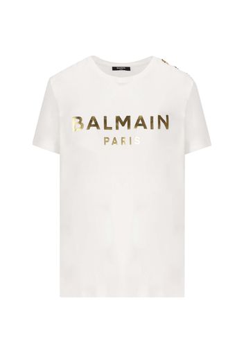 T-shirt In Cotone Con Logo Balmain Paris
