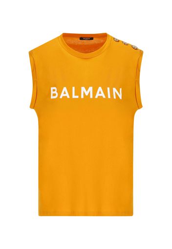 T-shirt In Cotone Ecosostenibile Con Logo Balmain Stampato