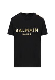 T-shirt In Cotone Con Logo Balmain Paris