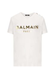 T-shirt In Cotone Con Logo Balmain Paris