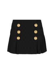 6 btn pleated knit mini kilt skirt