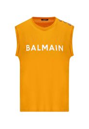 T-shirt In Cotone Ecosostenibile Con Logo Balmain Stampato