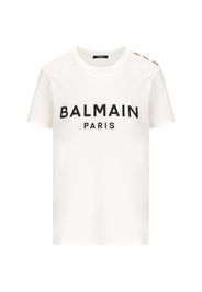 T-shirt In Cotone Ecosostenibile Con Logo Balmain Stampato