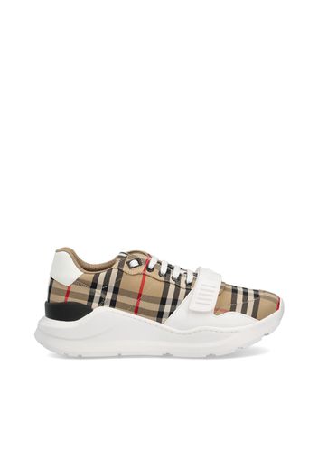 Sneaker con motivo Vintage check e inserti in pelle e pelle scamosciata