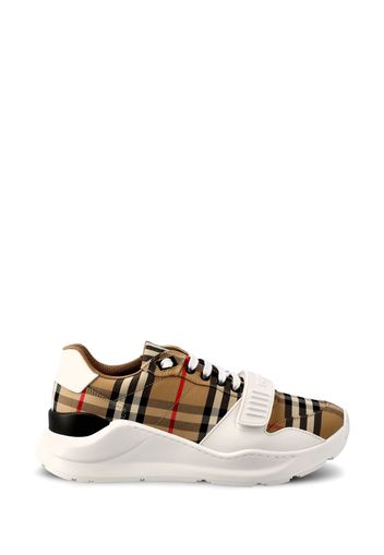 Sneaker Con Motivo Vintage Check E Inserti In Pelle E Pelle Scamosciata