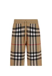 Pantaloncini In Seta E Lana Con Motivo Tartan In Jacquard