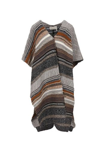 Multicolour Long Cashmere Poncho