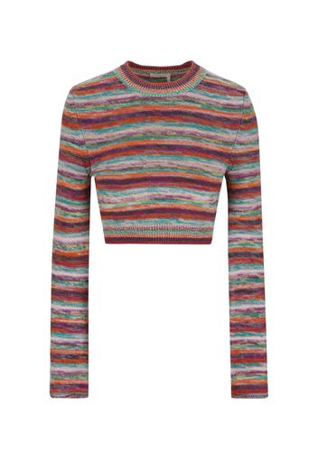 Maglia Girocollo In Cashmere A Righe