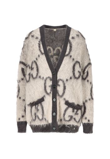 Cardigan Reversibile In Mohair GG