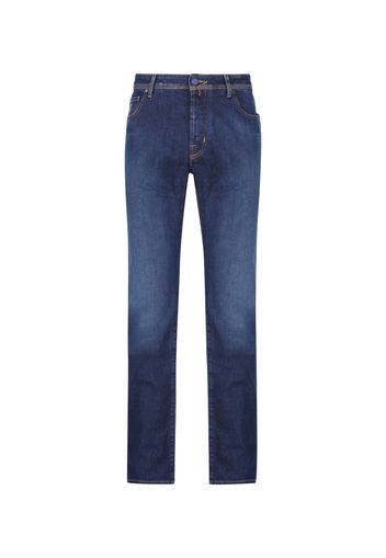 Pantaloni In Denim Di Cotone