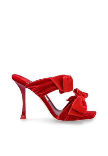 Flaca Sandal 100 Sandali in velluto rosso con fiocco