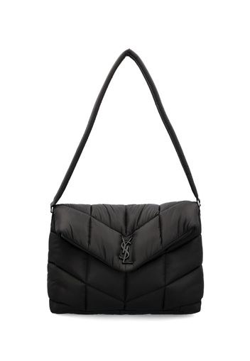 Nylon Puffer Messenger Bag