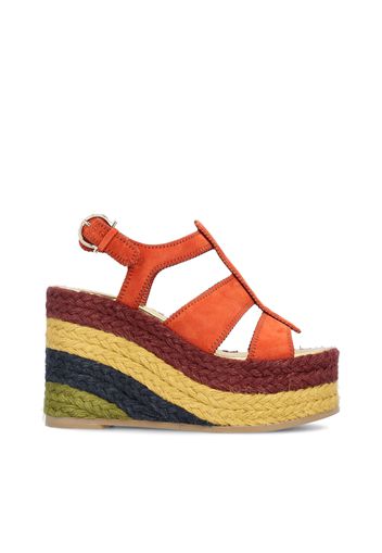 Espadrillas Ferragamo In Suede Con Plateau