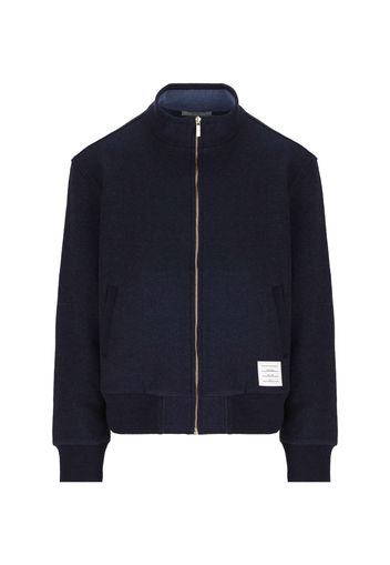 funnel neck zip up jacket double face