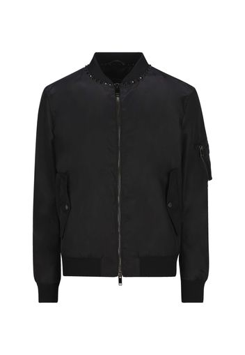 Bomber In Nylon Con Borchie Black Untitled Sul Collo