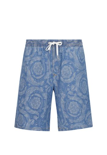 Shorts In Denim Barocco Silhouette