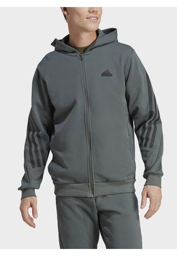 Felpa Full Zip Con Cappuccio