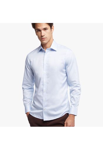 Camicia elegante Milano slim fit in Dobby non-iron, colletto Ainsley - male Blu 14H