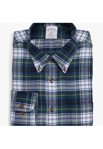 Camicia sportiva Regent regular fit in flanella, colletto button-down - male Tartan blu/verde scuro XL