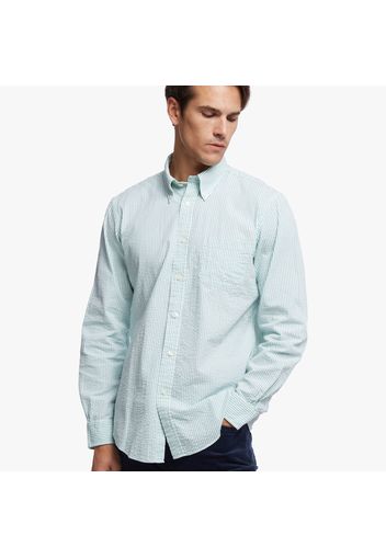 Camicia sportiva Regent regular fit in Seersucker stretch, colletto button-down - male Acquamarina L