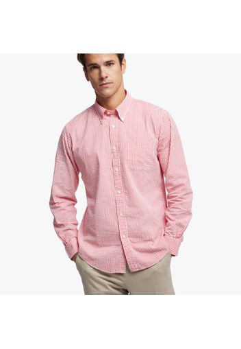 Camicia sportiva Regent regular fit in Seersucker stretch, colletto button-down - male Righe rosse L
