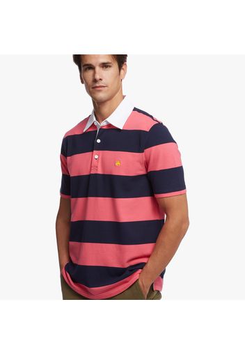 Polo slim fit in piquet con righe Rugby - male Righe rosa scuro/blu navy L