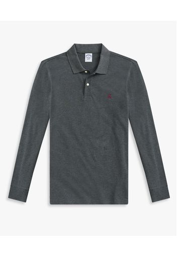 Charcoal-colored Stretch Cotton Polo Shirt - Uomo Polo Steel Grey M