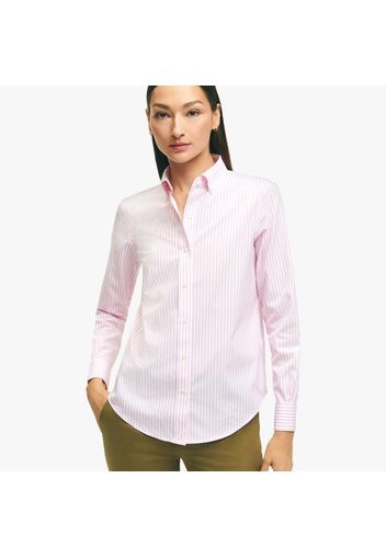 Camicia da smoking fit classico in cotone stretch Supima non-iron a righe bengala - female Rosa 0