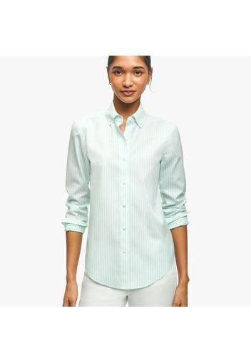 Camicia da smoking fit classico in cotone stretch Supima non-iron a righe bengala - female Turchese 0