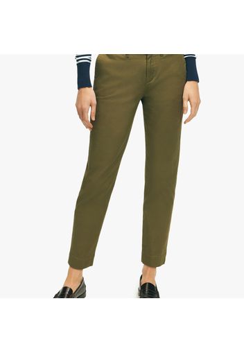 Pantalone chino in cotone stretch lavato in capo - female Verde medio 12