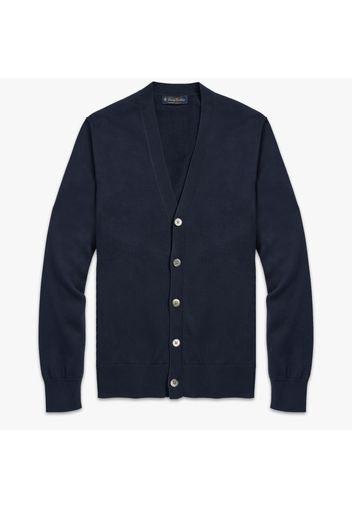 Cardigan in cotone Supima con abbottonatura frontale - male Navy XL