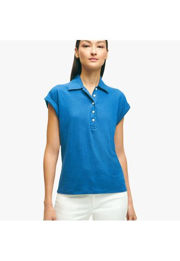 Polo a maniche corte in lino - female Navy L