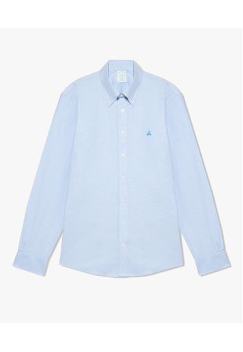 Blue Slim-fit Non-iron Stretch Cotton Shirt With Button-down Collar - Uomo Camicie Sportive Blue M