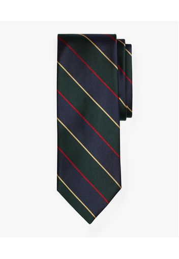 Silk Striped Tie - Uomo Cravatte E Pochette Da Taschino Green Regular