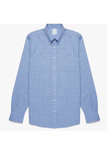 Supima Cotton Non-Iron Pinpoint Oxford Button Down Dress Shirt - male Open Blue 17H