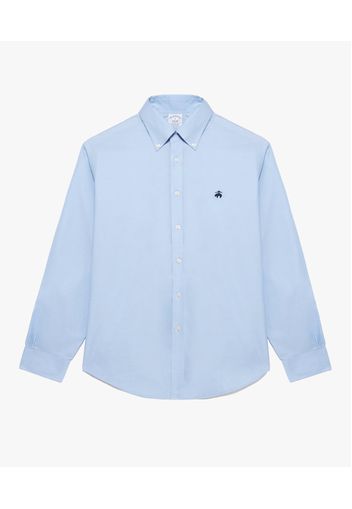 Blue Regular-fit Non-iron Stretch Supima Cotton Casual Shirt With Button-down Collar - Uomo Camicie Sportive Blue Xl