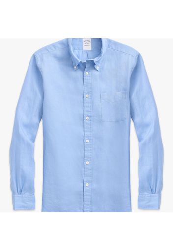 Camicia sportiva in lino irlandese - male Blu M