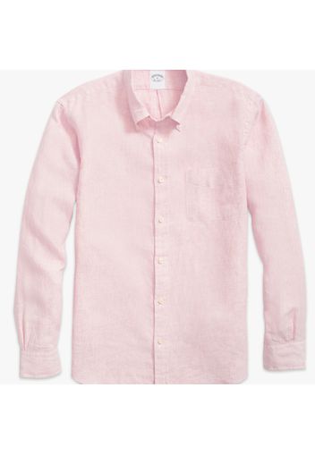 Camicia sportiva in lino irlandese - male Rosa Pastello XXL