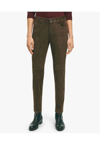 Chocolate Brown Suede Pants - Donna Pantaloni Casual Chocolate Brown 8