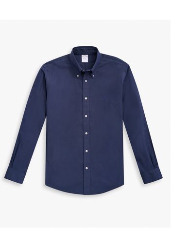 Camicia Regular Fit In Cotone Elasticizzato Rosa Chiaro Non-iron Con Colletto Button-down - Uomo Camicie Sportive Navy M