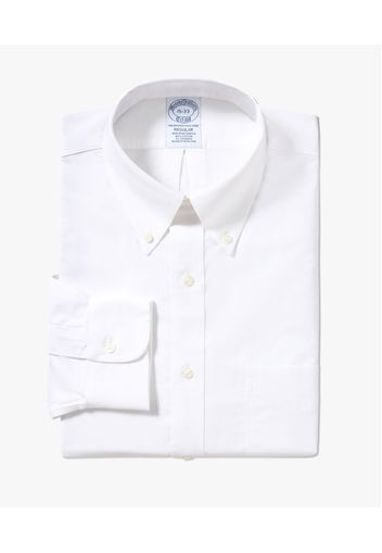 White Regular-fit Non-iron Stretch Cotton Shirt With Button-down Collar - Uomo Camicie Eleganti White 16h