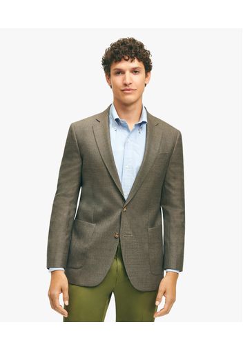 Brown Wool Hopsack Sportcoat - Uomo Giacche E Blazer Khaki 44