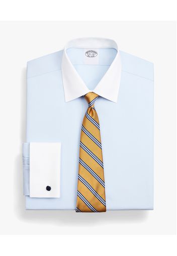 Light Blue Regular Fit Non-iron Stretch Supima Cotton Pinpoint Oxford Cloth Dress Shirt With Ainsley Collar - Uomo Camicie Eleganti Pastel Blue 17