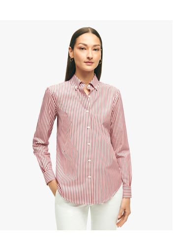 Pink Classic-fit Non-iron Stretch Supima Cotton Shirt With Button-down Collar - Donna Camicie E T-shirt Pink 2