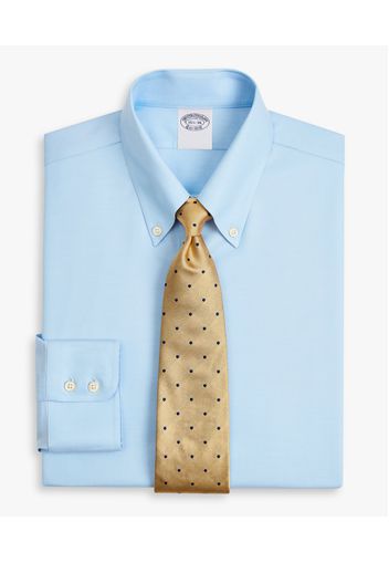 Light Blue Regular Fit Non-iron Stretch Supima Cotton Twill Dress Shirt With Button Down Collar - Uomo Camicie Eleganti Pastel Blue 17h