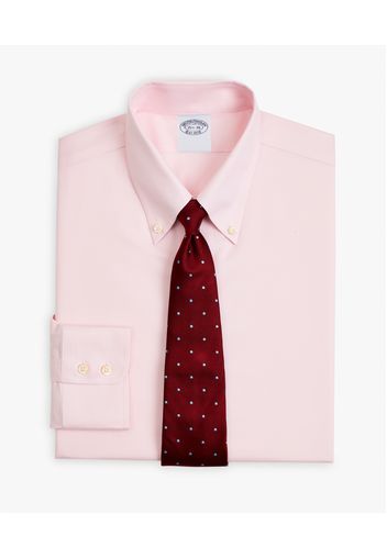 Camicia Rosa Slim Fit Non-iron In Twill Di Cotone Supima Elasticizzato Con Collo Button-down - Uomo Camicie Eleganti Rosa 17h