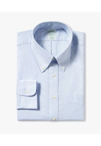 Light Blue Slim-fit Non-iron Stretch Cotton Shirt With Button-down Collar - Uomo Camicie Eleganti Pastel Blue 16