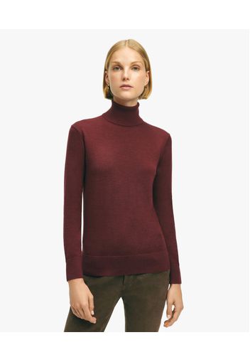 Dark-red Merino-wool Turtleneck Sweater - Donna Maglieria Dark Red S