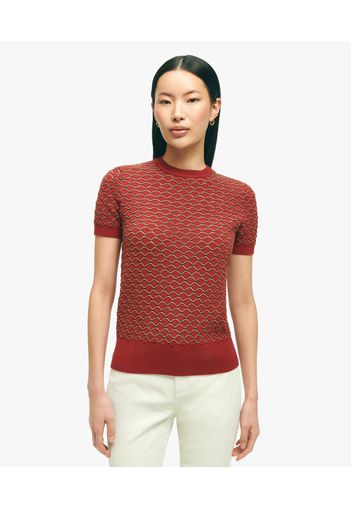 Maglione In Cotone Rosso E Oro - Donna Maglieria Rosso M