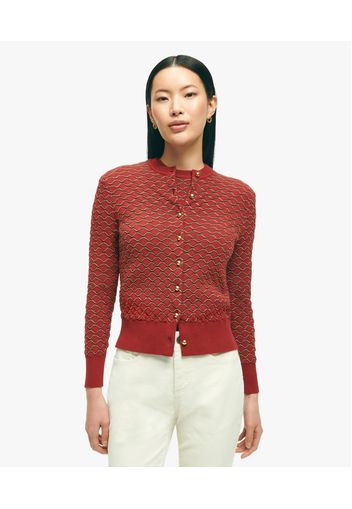 Cardigan In Cotone Rosso E Oro - Donna Maglieria Rosso M